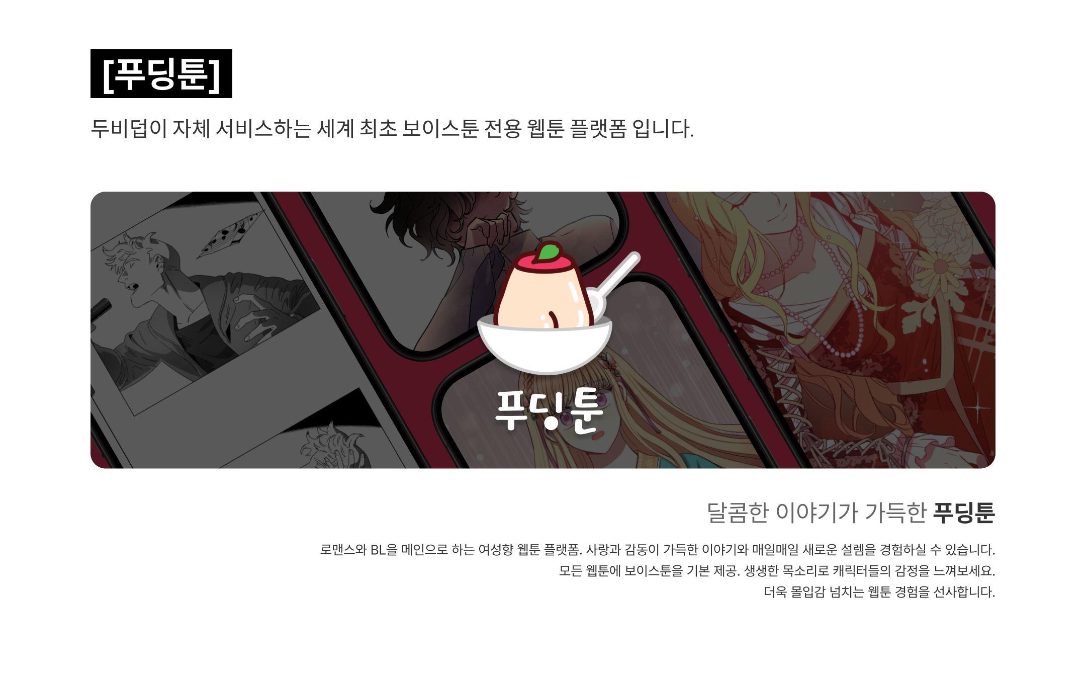 푸딩툰 설명입니다